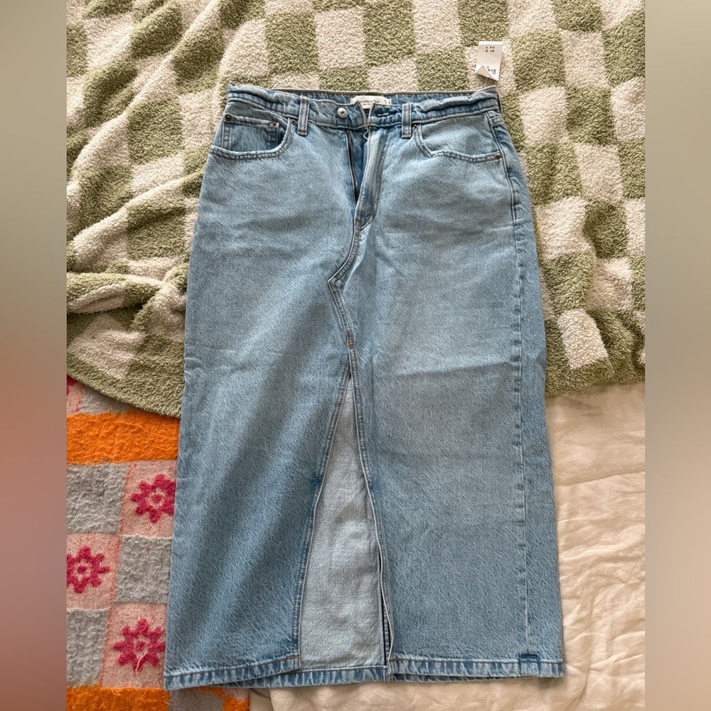 Abercrombie Long Maxi Denim Skirt NWT